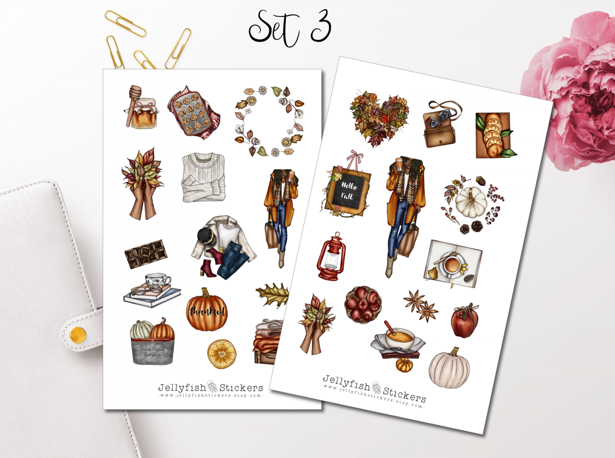 Herbst Mädchen Sticker Set